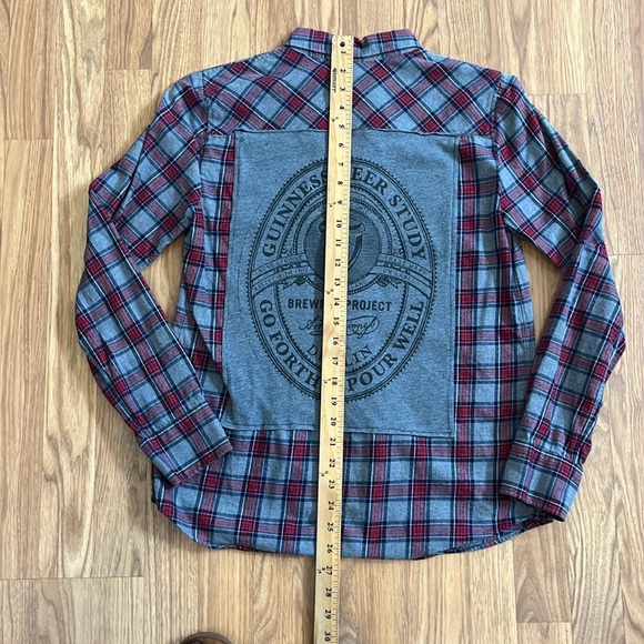Guinness Beer Flannel Shirt upcycled unisex Size Small S - Picture 4 of 7